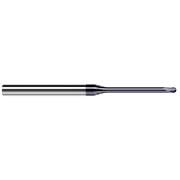 End Mill for Hardened Steels - Finishers - Ball, 0.0150" (1/64), Shank Dia.: 1/4"